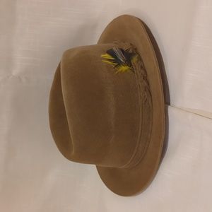 Vintage P & C Habig Wien Hutmacher Vienna Brown Felt Hat, 7 1/4" Austria